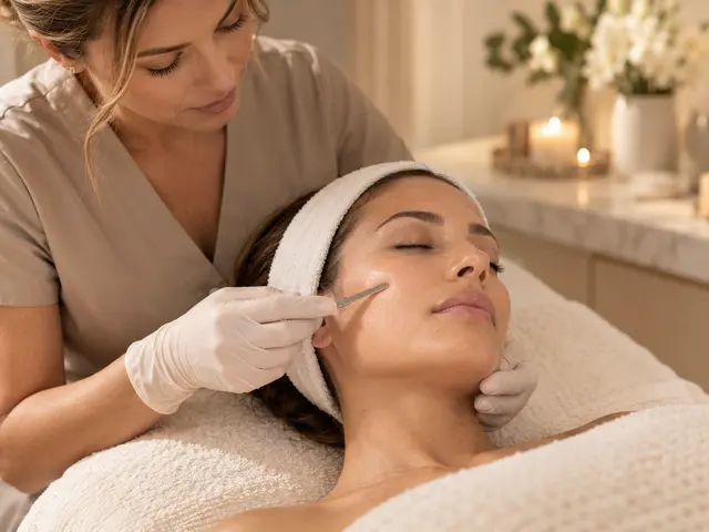 Licensed esthetician performing a Dermaplaning Facial at New Serenity Spa in Scottsdale